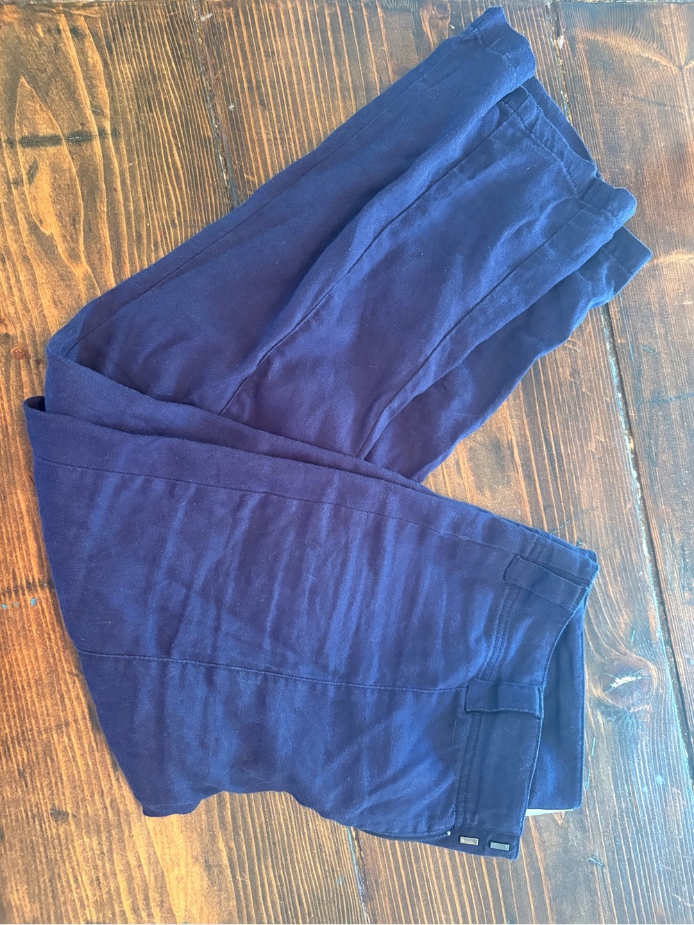 Maeve Navy Pants with Contrast Stitching